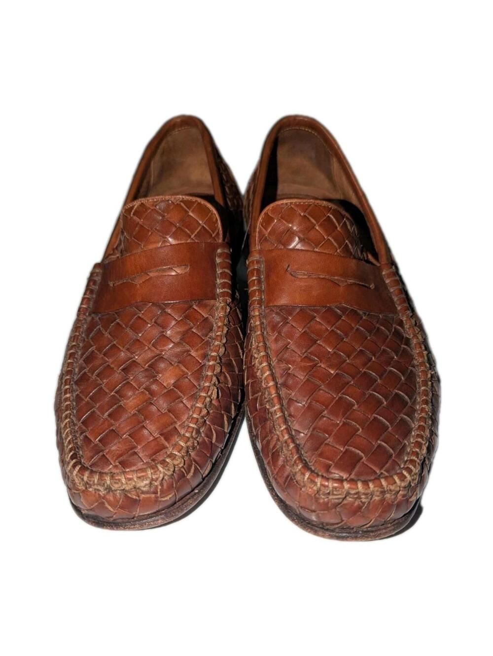 Allen Edmonds Capri Woven Penny  Loafers Leather Slip On Shoes Italy Mens 10